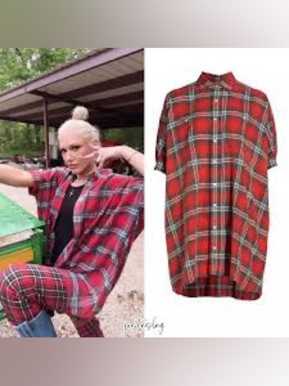 R13 Red and Black Plaid Short Sleeve Button-Down Shirt